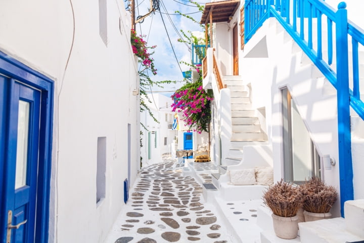 Weisse Gasse auf Mykonos
